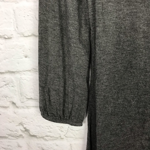 Aime Gray Drop Waist Peplum Tunic Mini Dress S - Picture 3 of 5